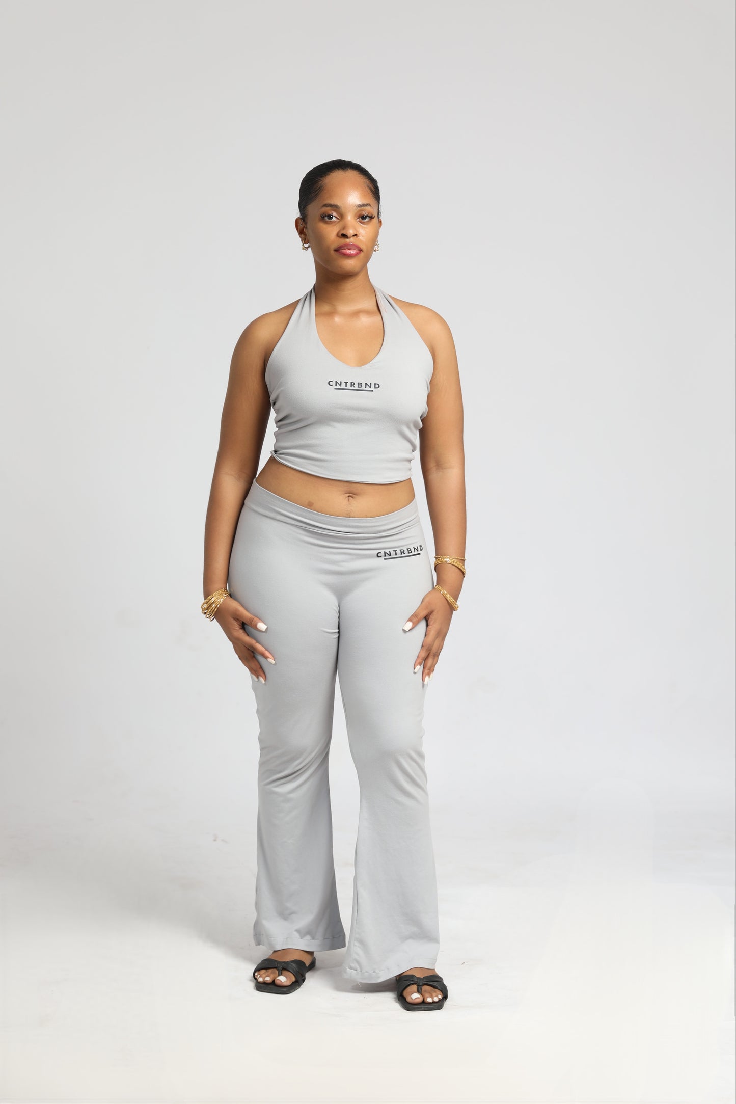 Grey Flared Pants