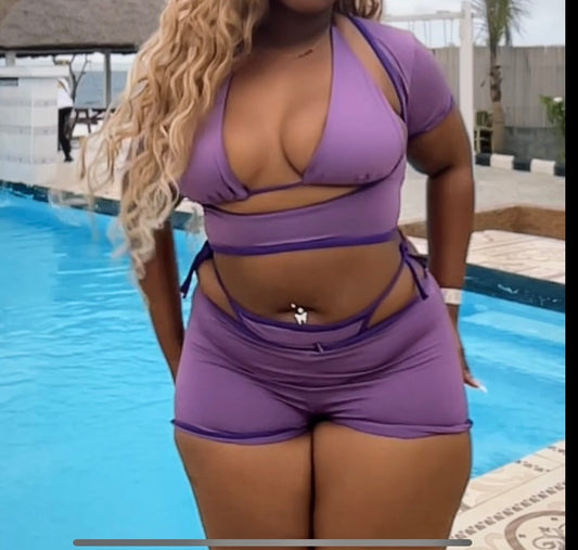4 in 1 shorts bikini set