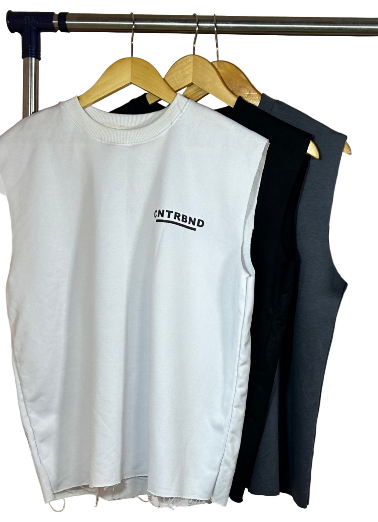 White Unhemmed Vest