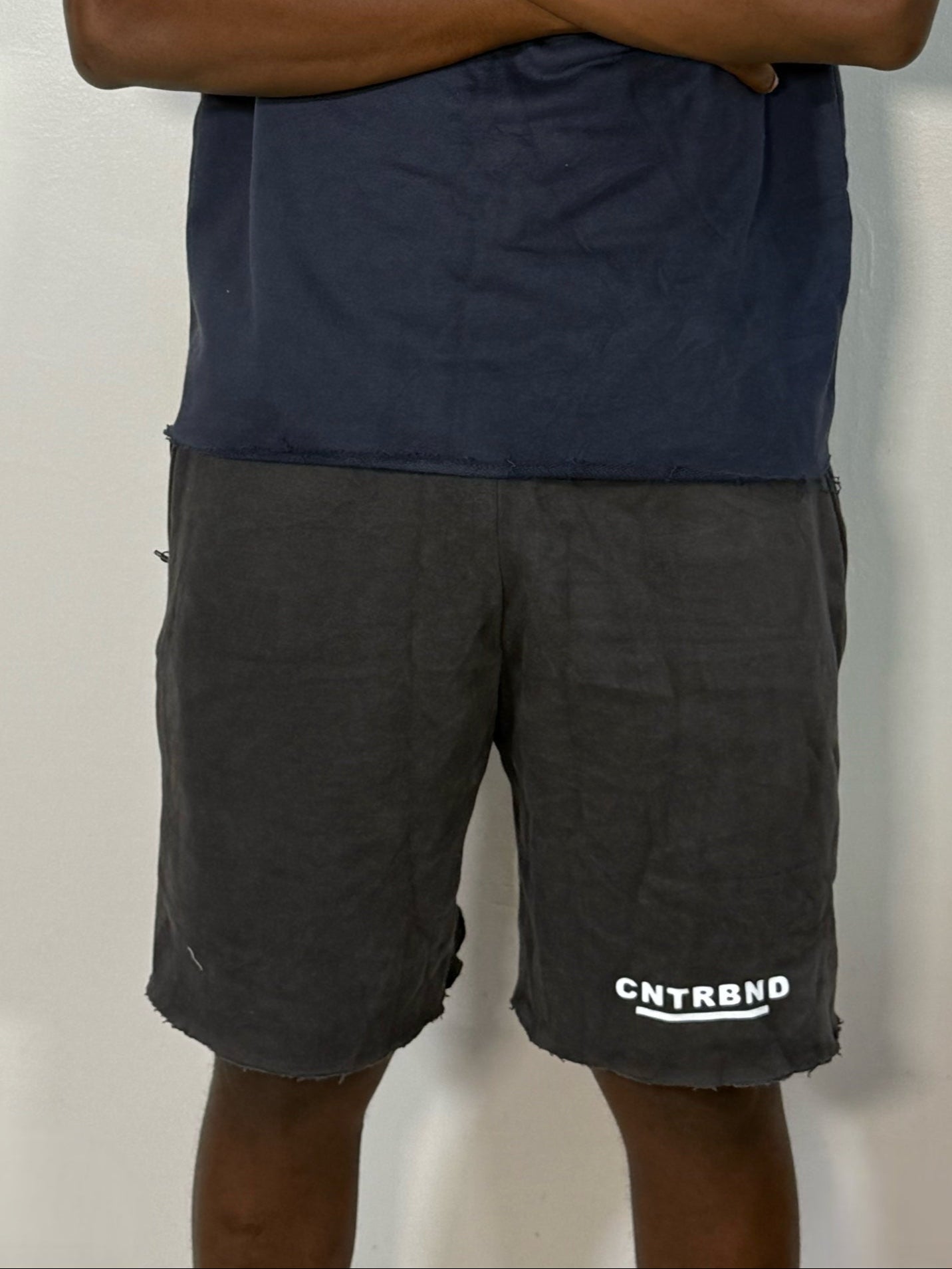 Black Unhemmed Shorts