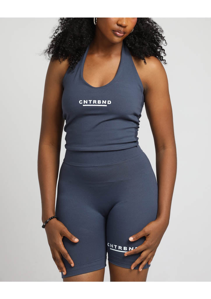 Navy Halter Neck Top