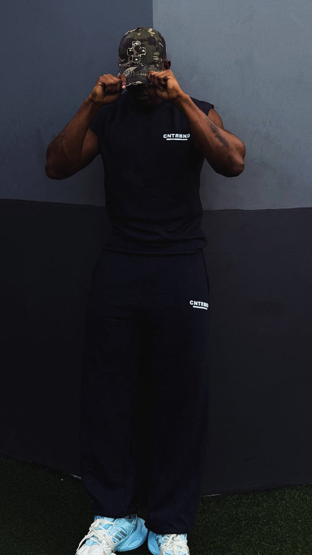 Navy Unhemmed Vest