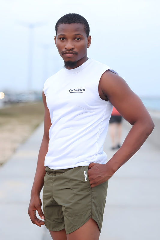 White Unhemmed Vest