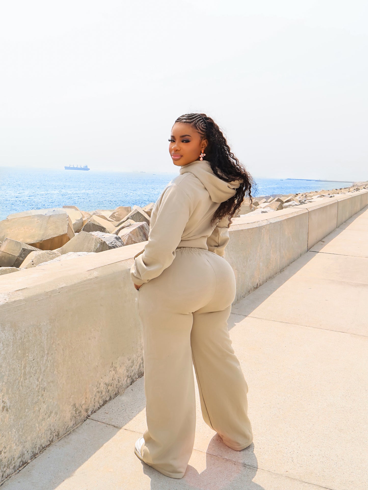 Beige Hoodie + Jogger Set