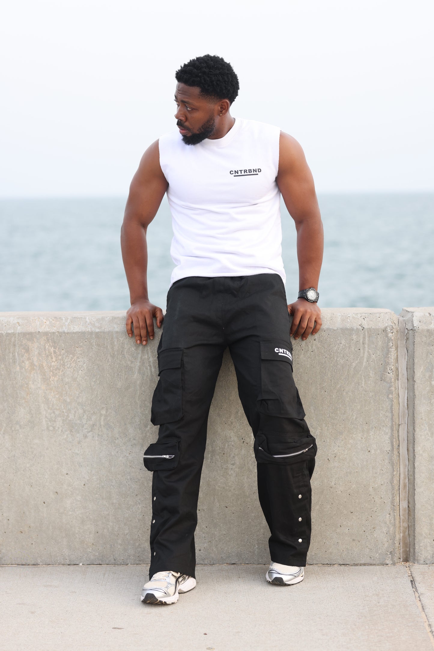 White Unhemmed Vest