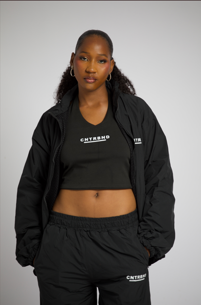 Black Tracksuit Set + Halter Neck (for women)